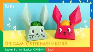Origami Easter Bunny Basket_Osterhasen Korb Falten