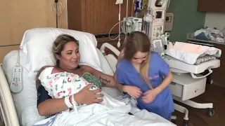 Little Girl Gets Excited To Meet Newborn Baby Brother - 1149193
