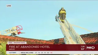 Fire at abandoned hotel