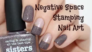 Negative Space Stamping Nail Art - Дизайн ногтей с негативным пространством и стемпингом