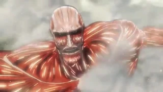 Attack On Titan Season 2 Ep 7 Scene Scouts Vs Colossal Titan