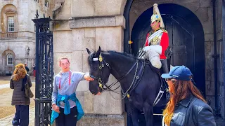 King's Guard Shows Humanity to A SPECIAL GIRL at Horse Guards Parade