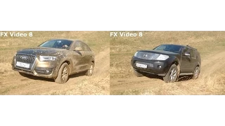 Audi Q3 vs Nissan Pathfinder R51 - грунтовый спуск/подъем - OFFROAD