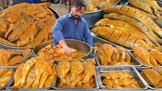 Famous Balochi Fried Fish & Grilled Fish at Khan Quetta | Karachi Street Food Spicy Masala Fish Fry