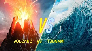 Volcano vs Tsunami || The Unbelievable Scene #volcano #tsunami