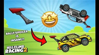 🤩RALLY CAR MAX SPOILER IS SO INSANE!! Crazy Records - Hill Climb Racing 2