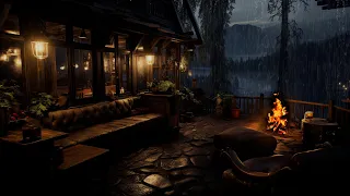 Lakeside Calm| Rain and Fireplace Sounds for Deep Sleep