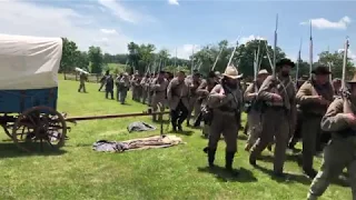 The 15th Alabama Marching out of Camp at Gettysburg National Military Park, June 2019