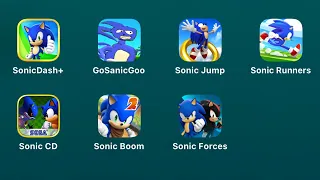 Sonic Dash+,Go Sanic Goo,Sonic Jump,Sonic Runners,Sonic the Hedgehog CD,Sonic Dash 2 (Sonic Boom)
