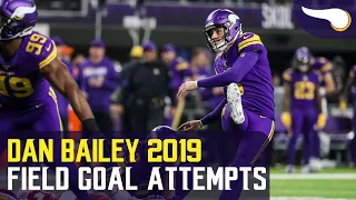 Dan Bailey's 2019 Field Goal Attempts