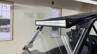 Nightlight 32" LED Light Bar with Dasen brackets and Lock and Ride Windshield on 2021 Rzr XP1000