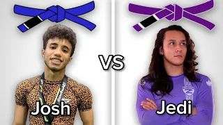 Blue Belt and Purple Belt Youtubers Roll Hard | Jedi Vs JoshRichBJJ