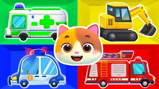 Baby Learns Vehicles with Daddy | Police Car | Learning Colors Song | Kids Song | Mimi and Daddy