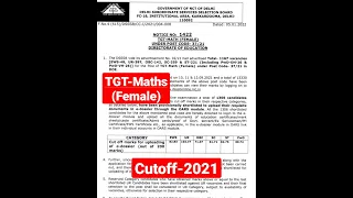 Dsssb tgt maths female result out | Cutoff of TGT MATHS FEMALE 2021