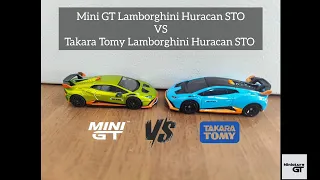 Mini GT Lamborghini Huracan STO VS Takara Tomy Lamborghini Huracan STO by Miniature_GT #minigt