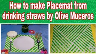 How to make Placemat from drinking straws by Olive Muceros