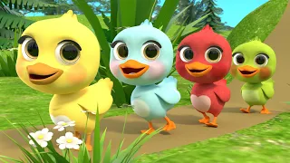 5 Little Rainbow Ducklings - New Nursery Rhymes & Simple Songs