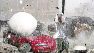 The sky attacks Spain! Terrible hail storm - golf ball sized – in Catalonia (Aug. 31, 2022)