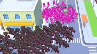 Crowd City World Record Map Control 100 00% NOOB vs PRO vs HACKER   Crowd City 11