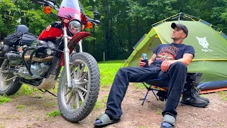My First Solo Motorcycle Camp | Harley Dual-Sportster