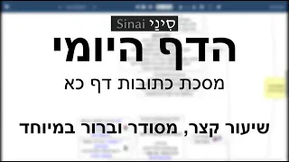 דף יומי מסכת מסכת כתובות דף כא - שיעור קצר וברור במיוחד בליווי תרשים