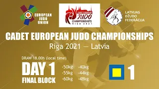 Day 1 - Finals Tatami 1: Cadet European Judo Championships 2021