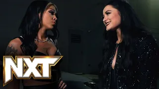 Lyra Valkyria stops Cora Jade backstage: WWE NXT, April 4, 2023