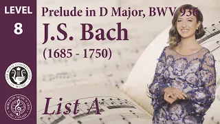 Prelude in D Major BWV 936, by J.S. Bach - RCM Repertoire Gr. 8, List A - 2015 edition