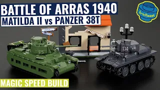 Battle of Arras 1940 - Matilda II vs Panzer 38(t) - COBI 2284 (Speed Build Review)