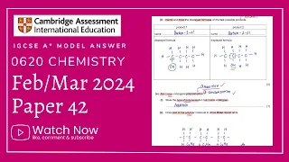 IGCSE Chemistry Paper 42 - Feb/March 2024 - 0620/42/F/M/24 FULLY SOLVED