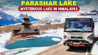 HRTC bus journey to the mysterious PARASHAR LAKE | Travel Guide to Parashar Rishi Temple | Himbus