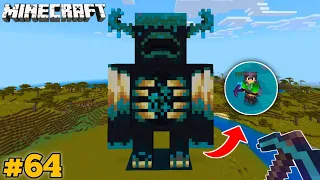 I BUILT A GIANT WARDEN STATUE IN MINECRAFT PE | MINECRAFT GAMEPLAY #64