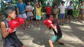 Raw Boxing Improved Fight - My Son Michael vs Jelo Match Three, Practice Friendly Boxing