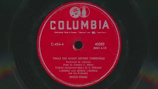 1954 LIBERACE 'Twas The Night Before Christmas CLEMENT C. MOORE - 78 RPM Record