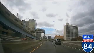 I-84 West through Hartford, Connecticut