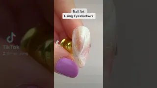 Nail Hack Part 1 - Marble Nail Art Using Eyeshadows #Shorts