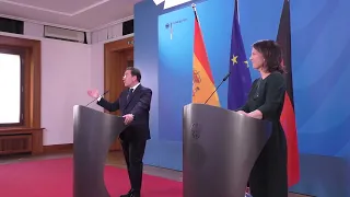 Jose Manuel Albares Foreign Minister of Spain meets with Annalena Baerbock German Foreign Minister