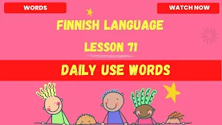 Daily use words in finnish| Finnish language lesson for beginners | Finnish 2023 | Finnish language