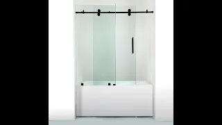 Luxury frameless sliding shower door on the bathtub APISGLASS