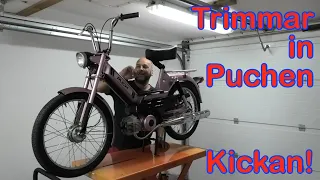 Trimmar in motorn på Kickan! - Puch Maxi K2