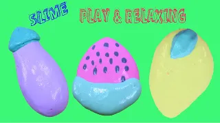 New Idea Play with FRUITS SHAPED SLIME ! Mixing and Play with Slime - Slime ASMR