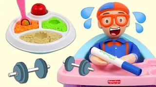Blippi Dance Exercise Routine, Healthy Meal Lunch Time, & Kids Coloring Dumbo Imagine Ink Book!