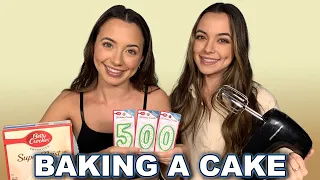 BAKING A CAKE FOR OUR 500th VIDEO - Merrell Twins Live