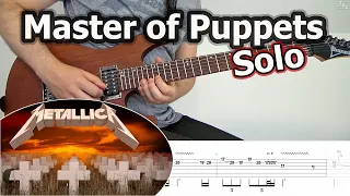 Metallica - Master Of Puppets Guitar Solo Tutorial | Slowed Down | Tabs