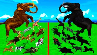 Prehistoric Mammals vs Shadow Itself Mammals Size Comparison Mammoth Vs Mammoth Animal Epic Battle