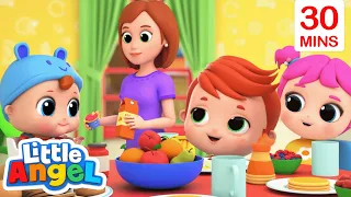 Yum Yum Breakfast Song |Little Angel: Nursery Rhymes & Kids Songs | 💝🌸| Moonbug Kids - Girl Power!