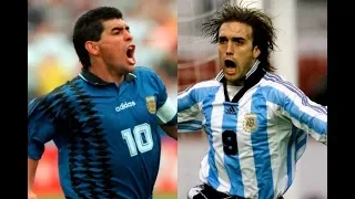 Maradona y Batistuta jugando juntos (1993/1994)