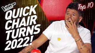 The QUICKEST CHAIR TURNS on The Voice in 2022! | TOP 10