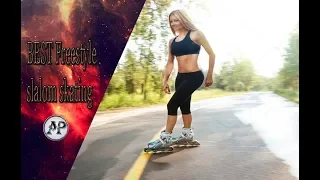 BEST Freestyle slalom skating  Girl on skates /Amazing people 2019