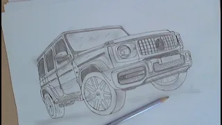 How to draw a Car Mercedes G Class AMG G63 Step by Step